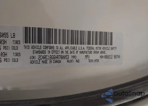 2017 Chrysler Pacifica Touring Plus из США, поврежденный, VIN 2C4RC1BG6HR780053